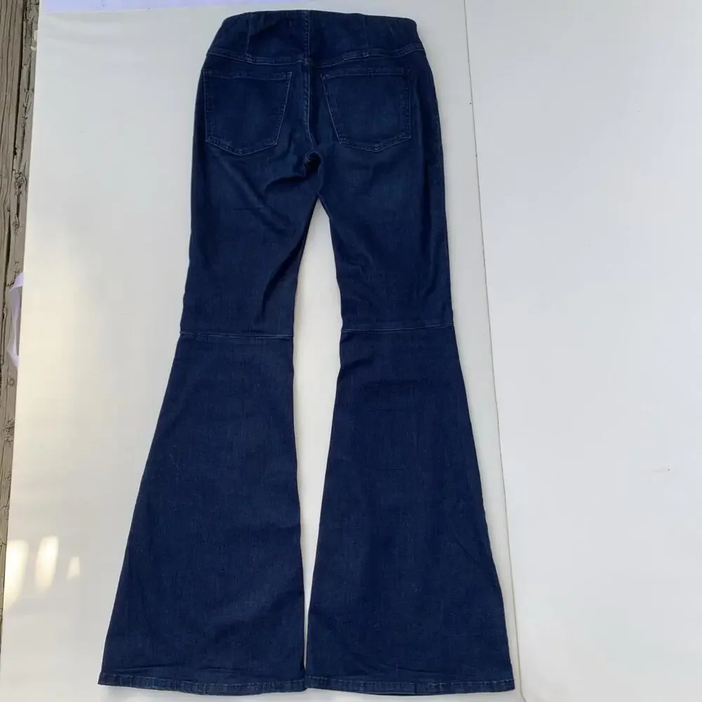 Free People Flare Jeans Blue Pull On Stretch Jeans Sz 27 Or Small - Picture 3 of 7